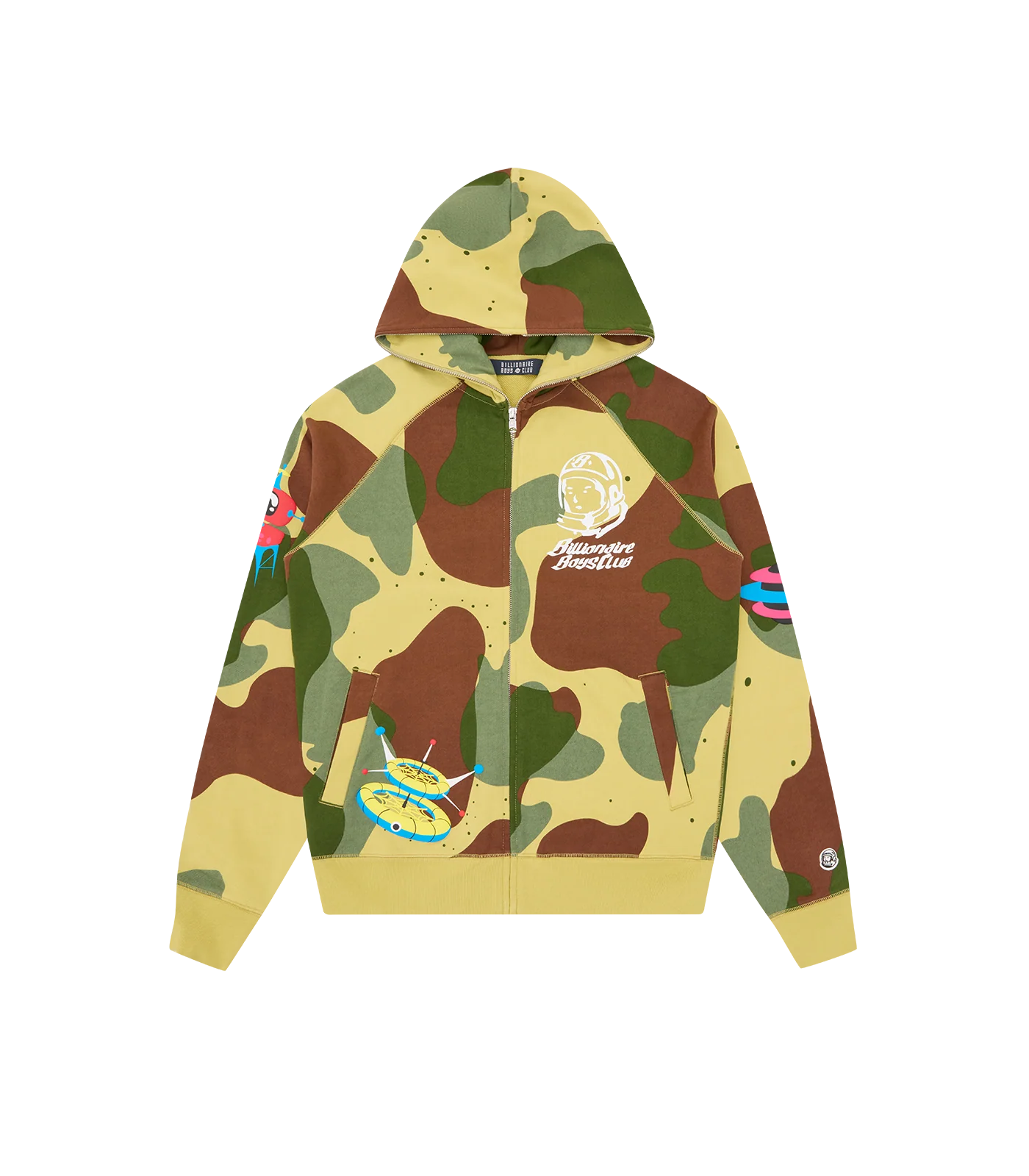 ALL OVER SPACE CAMO ZIP THROUGH HOOD - CAMO