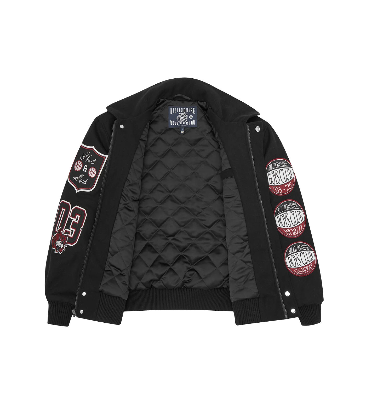 ALUMNI COLLARED VARSITY JACKET - BLACK - Image 6