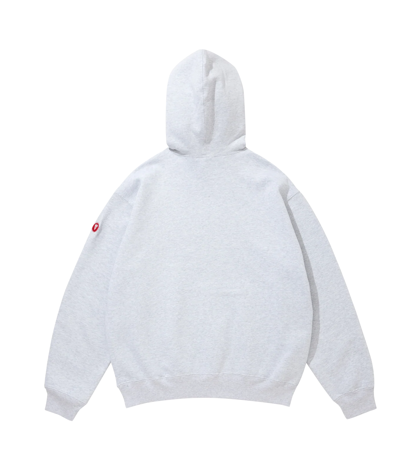 APPLIQUE LOGO RUNNING DOG HOODIE - ASH GREY/PINK CHECK - Image 3