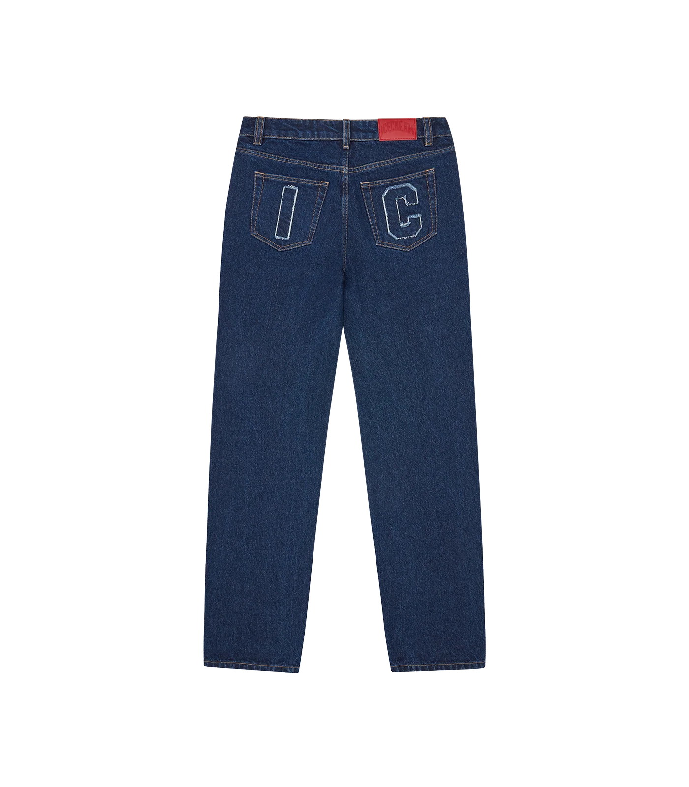 APPLIQUE RUNNING DOG DENIM PANTS - INDIGO - Image 2