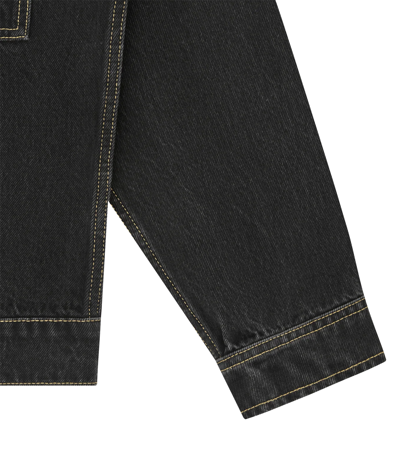 APPLIQUE RUNNING DOG ZIP DENIM JACKET - BLACK - Image 5