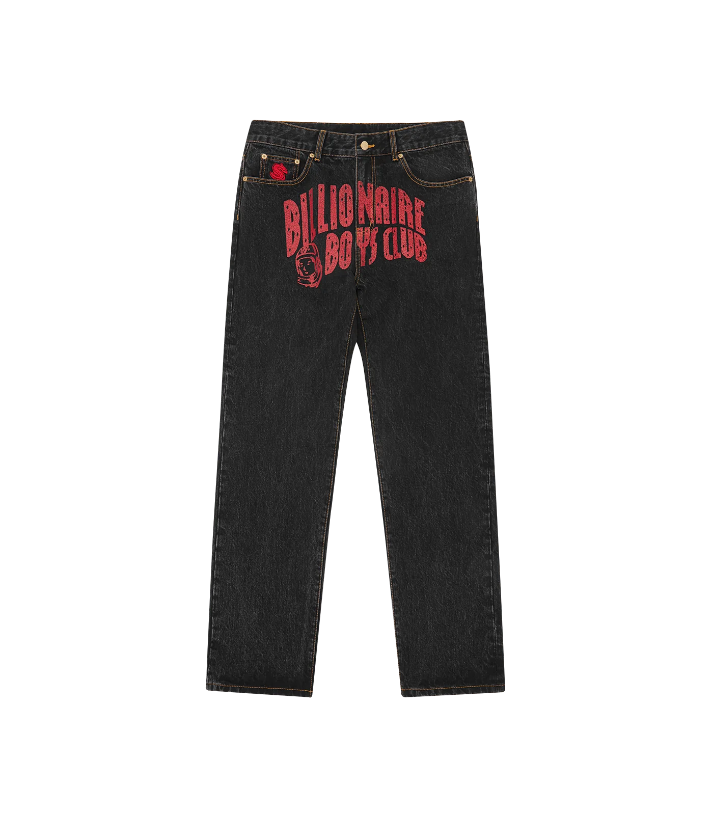 ARCH LOGO DENIM PANTS  - BLACK