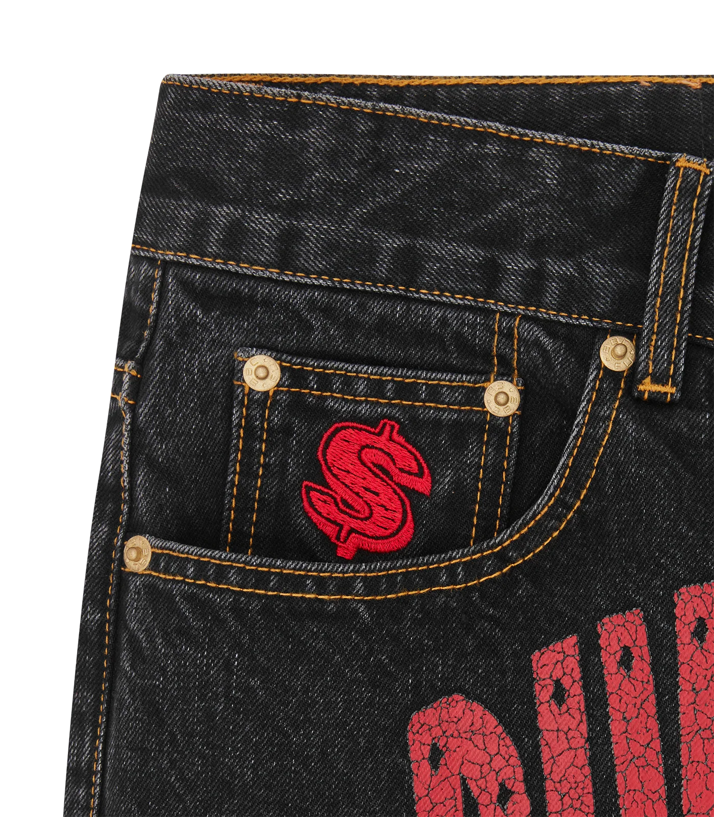 ARCH LOGO DENIM PANTS  - BLACK - Image 4
