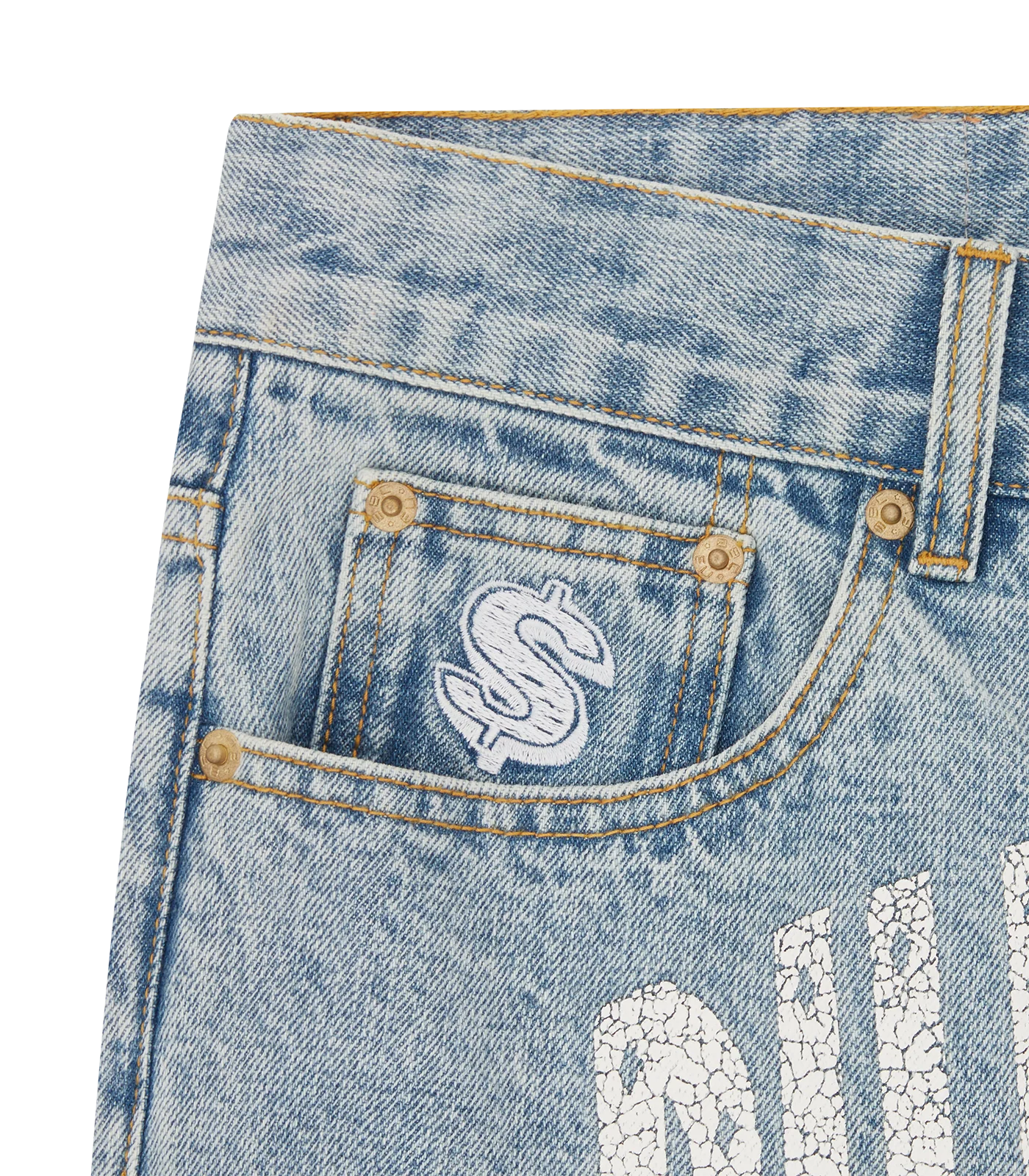 ARCH LOGO DENIM PANTS - LIGHT WASH BLUE - Image 5