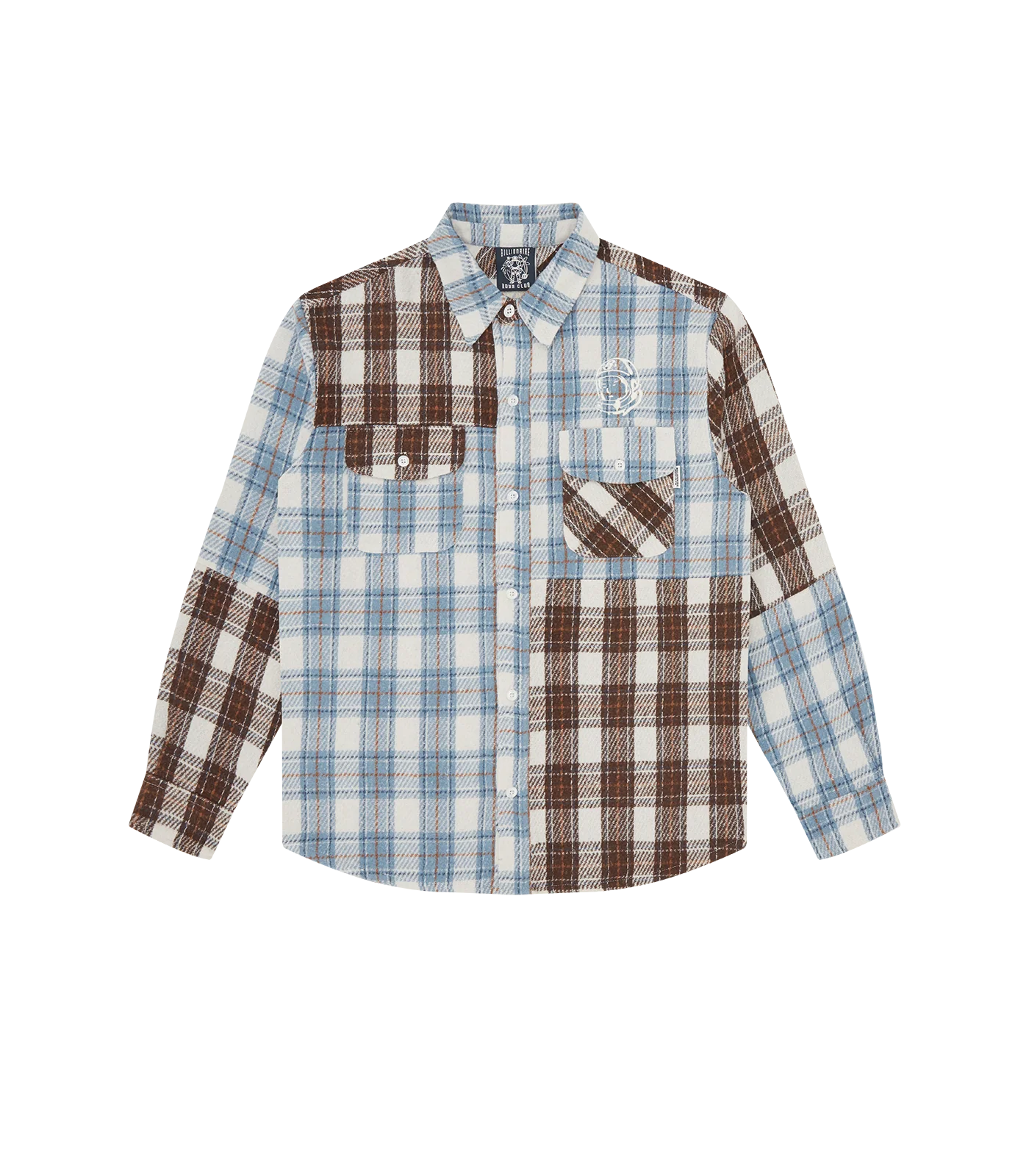 ARCH LOGO PATCHWORK CHECK SHIRT - BROWN/BLUE CHECK
