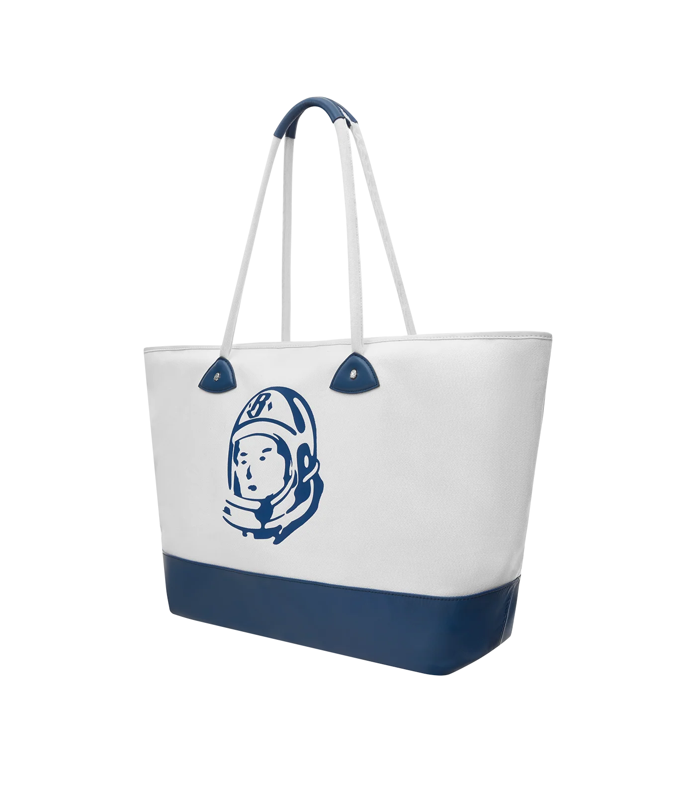 ASTRO ARCH LOGO LEATHER PANEL TOTE BAG - WHITE/NAVY - Image 4