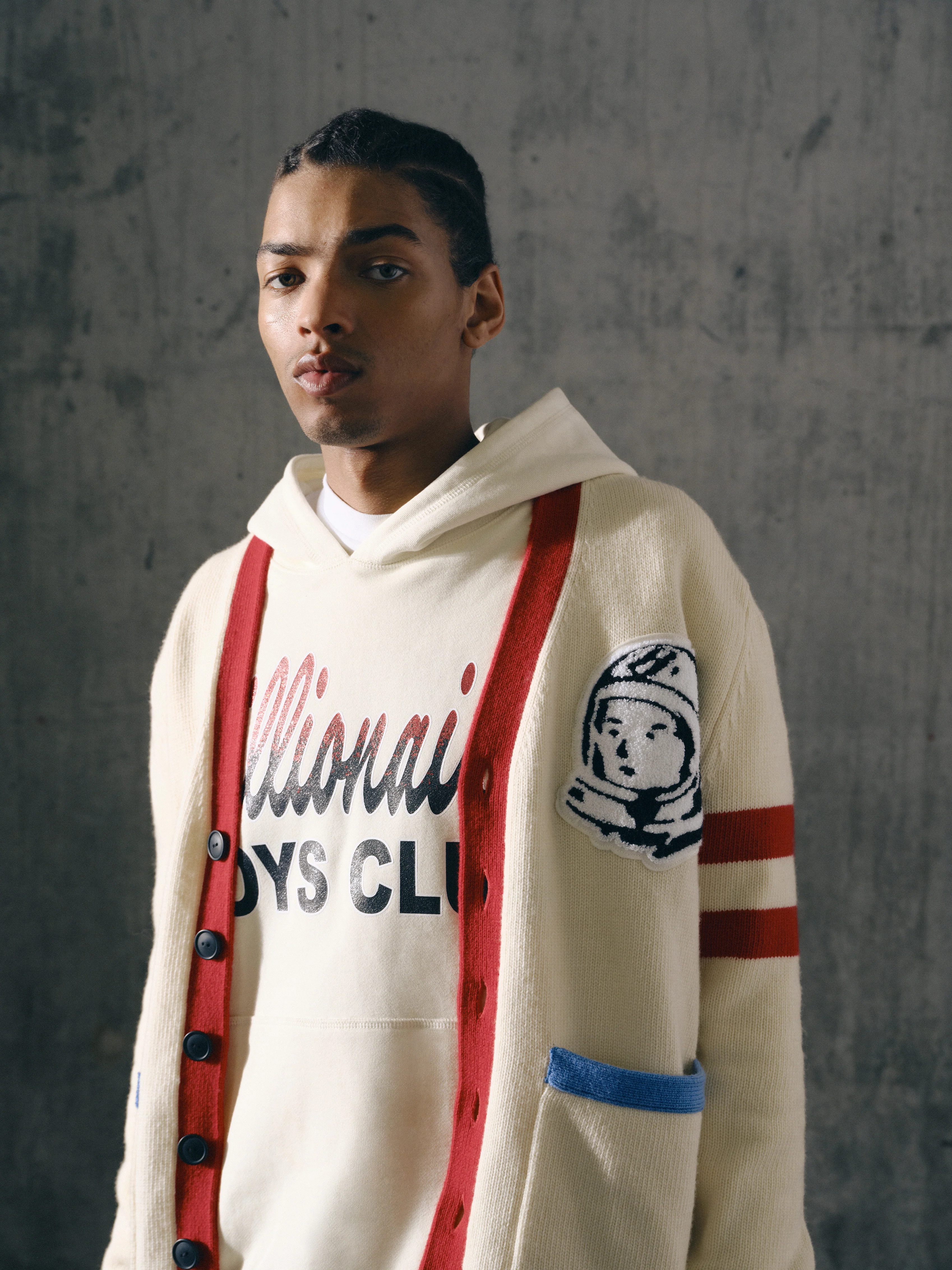ASTRO COLLEGE KNITTED CARDIGAN - ECRU - Image 3