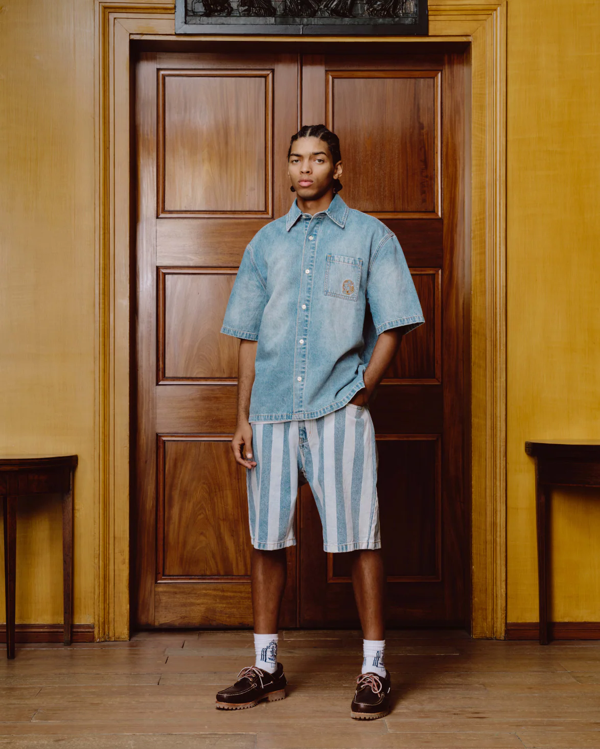 ASTRO DENIM S/S SHIRT - BLUE - Image 3