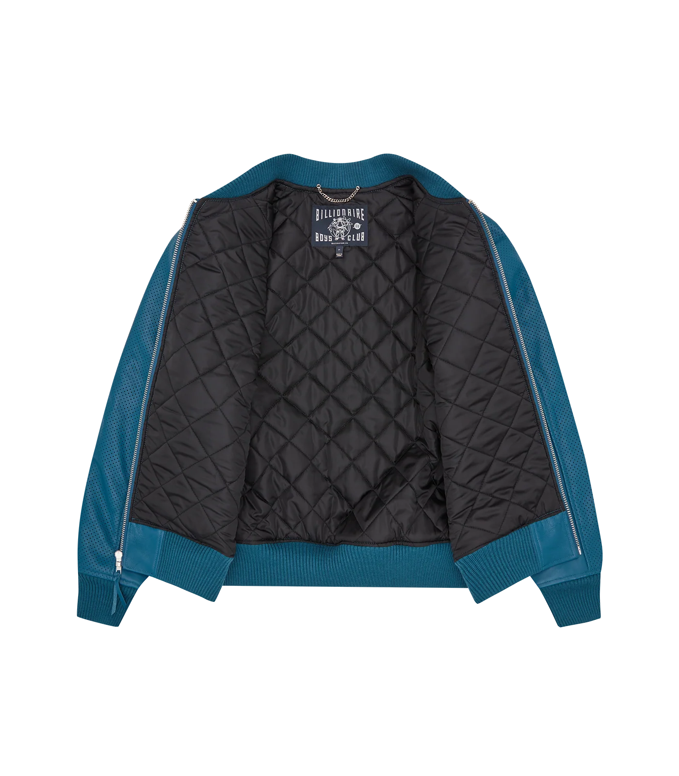 ASTRO LEATHER BOMBER JACKET - TEAL - Image 5