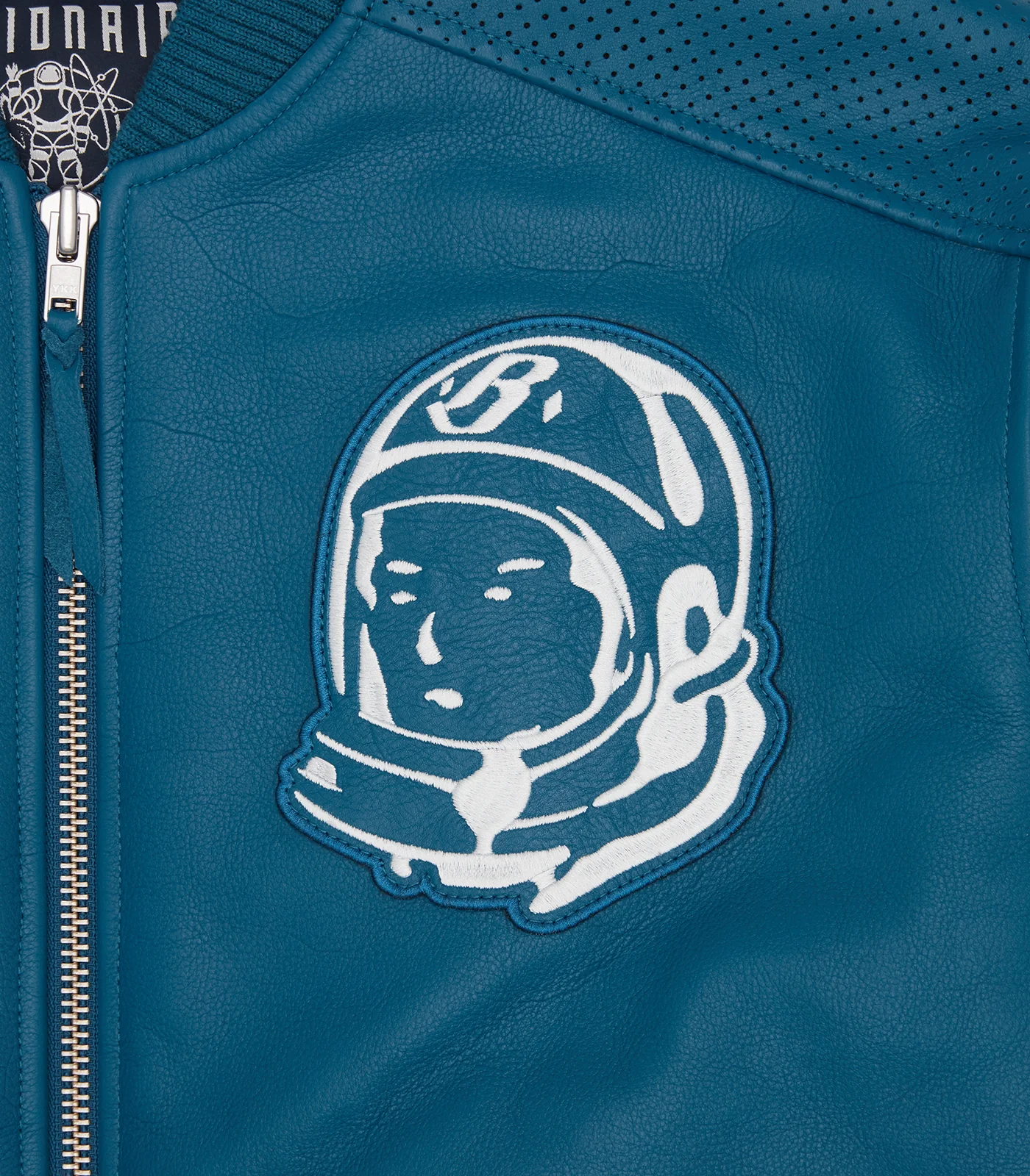ASTRO LEATHER BOMBER JACKET - TEAL - Image 6