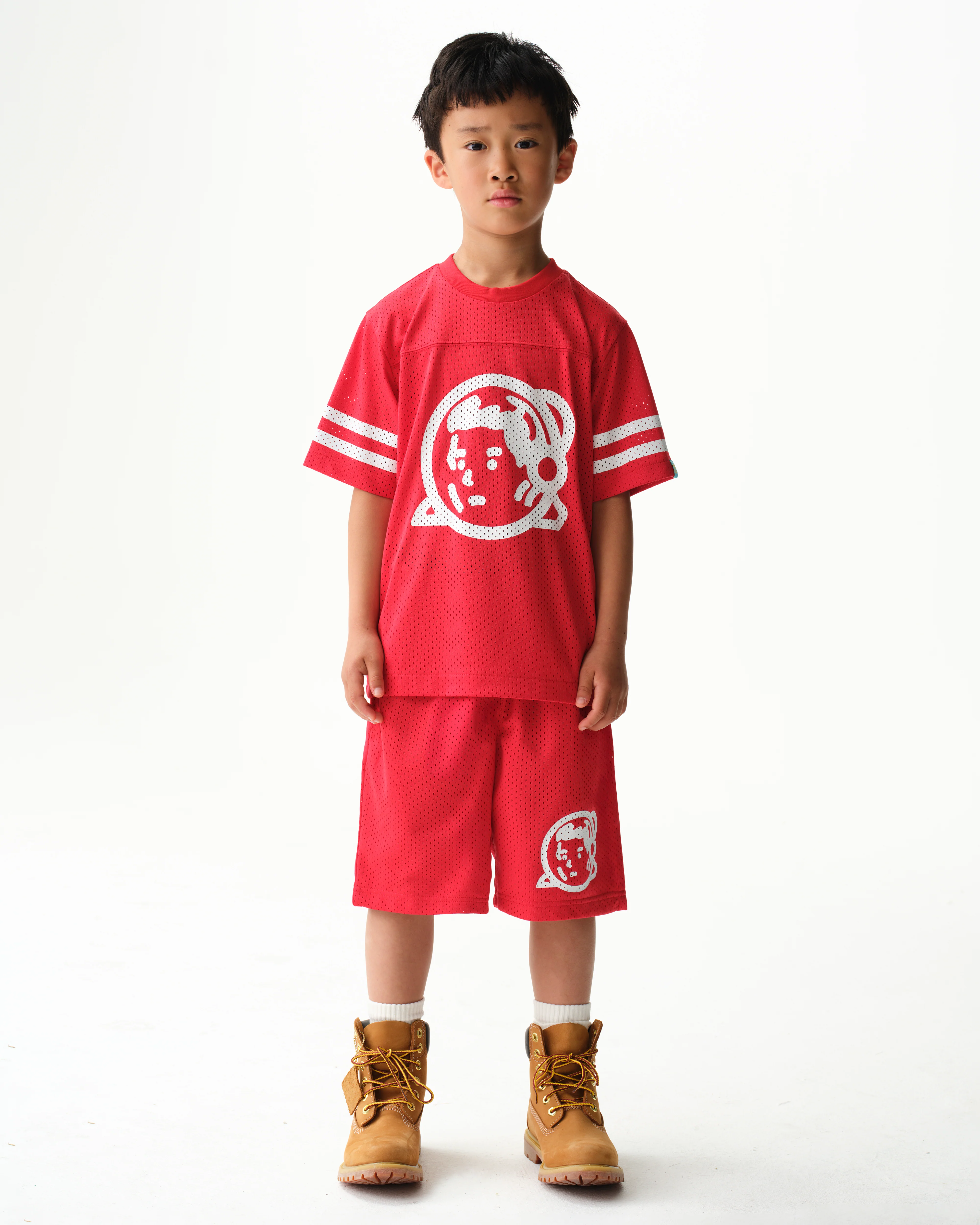 KIDS ASTRO MESH FOOTBALL TOP - RED - Image 3