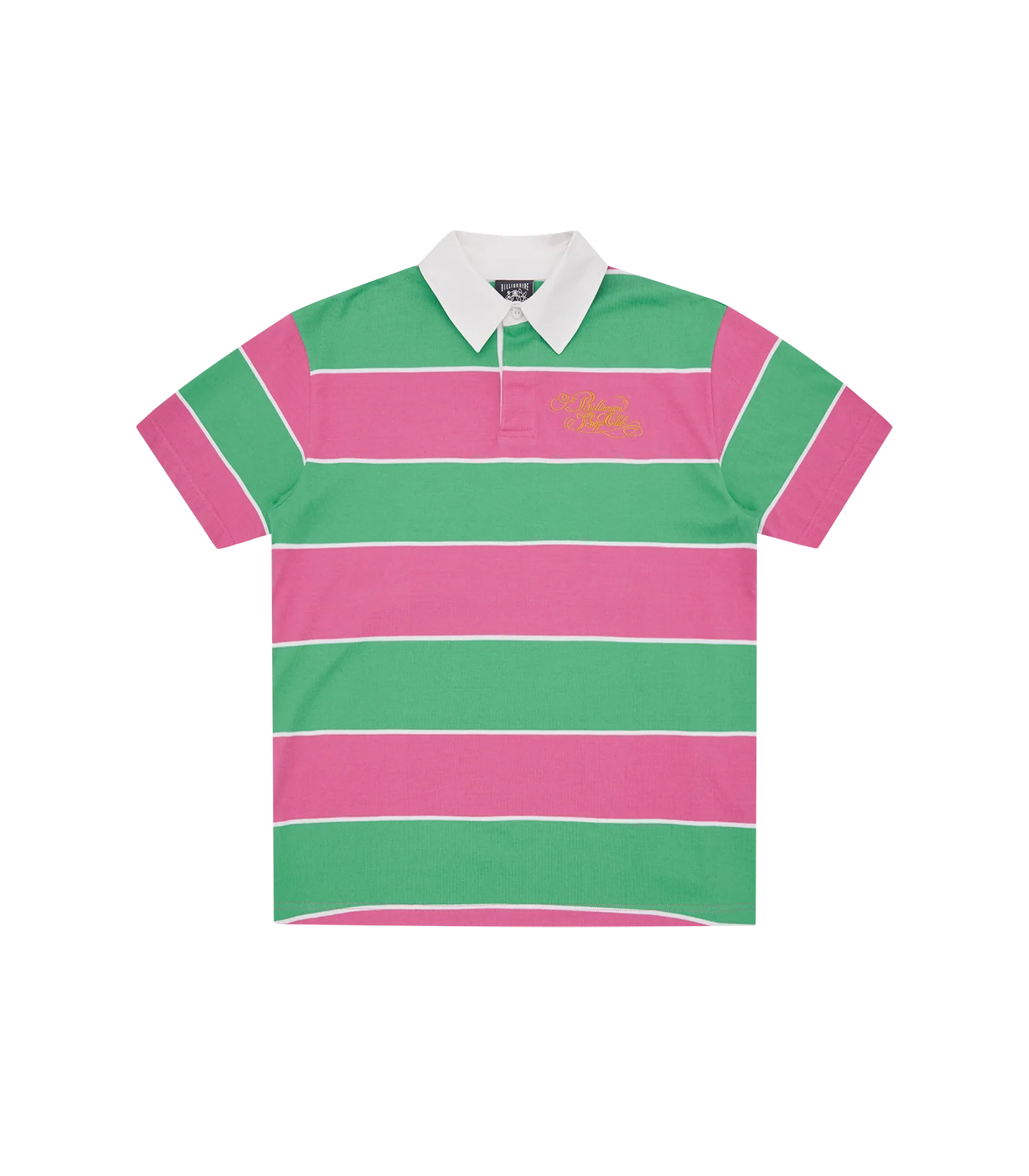 ASTRO S/S STRIPED RUGBY TOP - PINK/GREEN