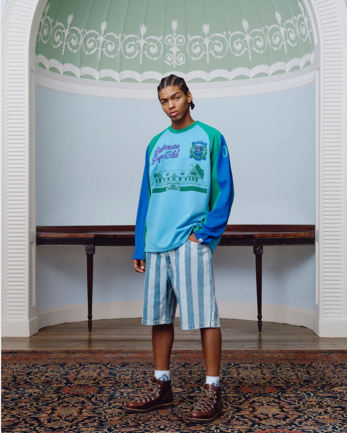 ASTRO STRIPED DENIM SHORTS - LIGHT WASH BLUE - Image 3