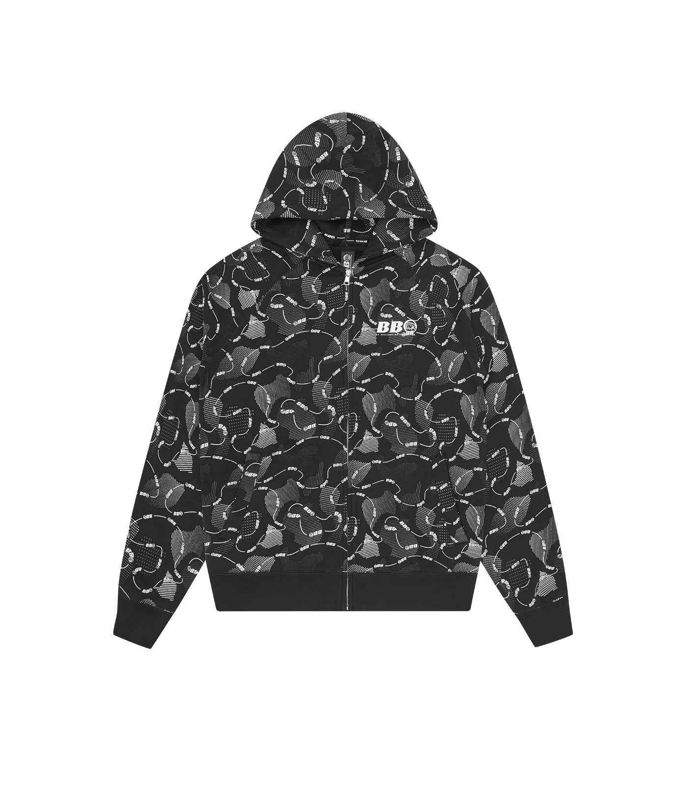 BB ASTRO CAMO ZIP THROUGH HOOD - BLACK