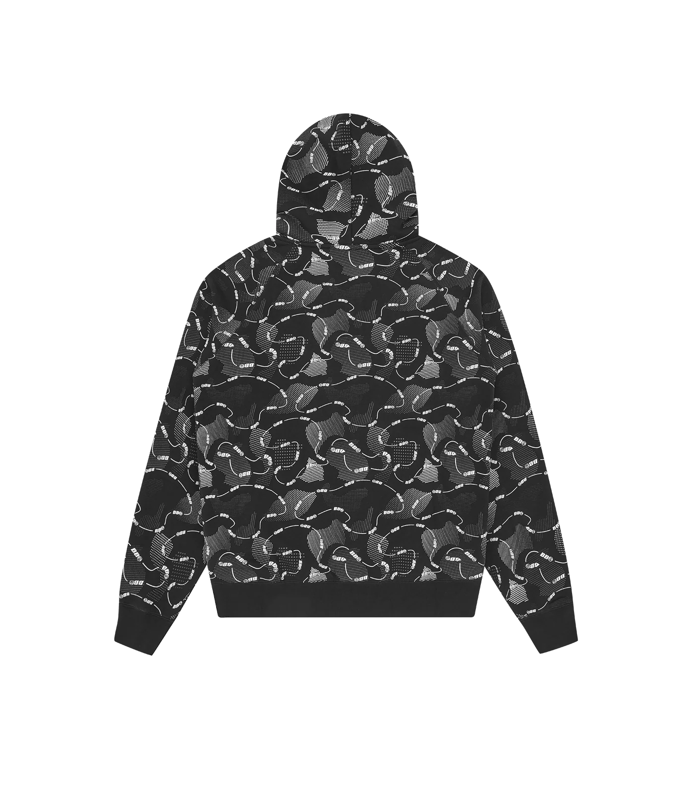 BB ASTRO CAMO ZIP THROUGH HOOD - BLACK - Image 2