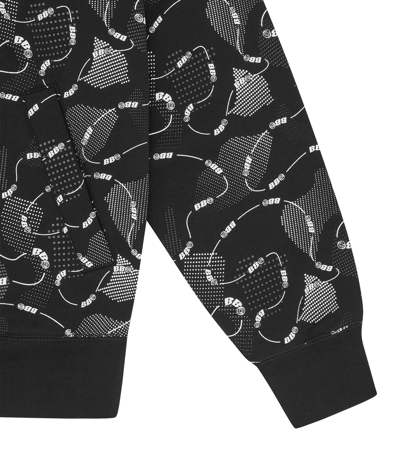 BB ASTRO CAMO ZIP THROUGH HOOD - BLACK - Image 4