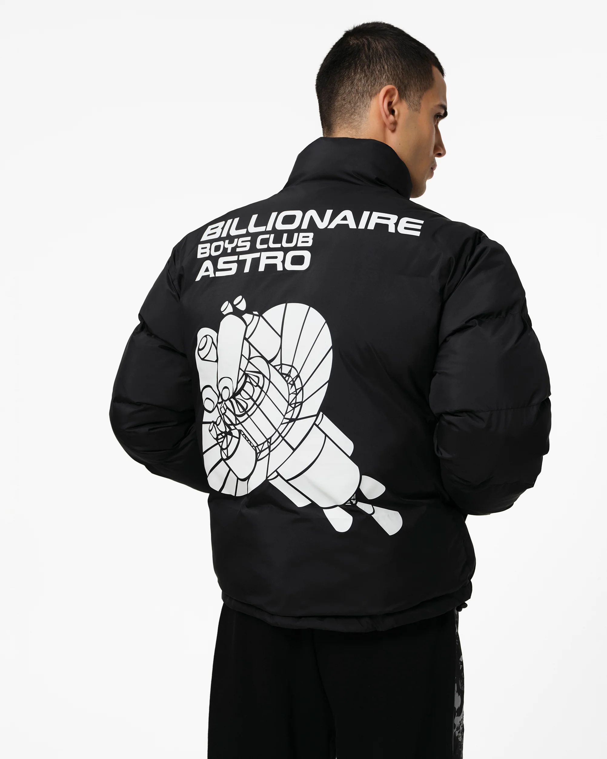 BB ASTRO PANELLED PUFFER JACKET - BLACK - Image 4