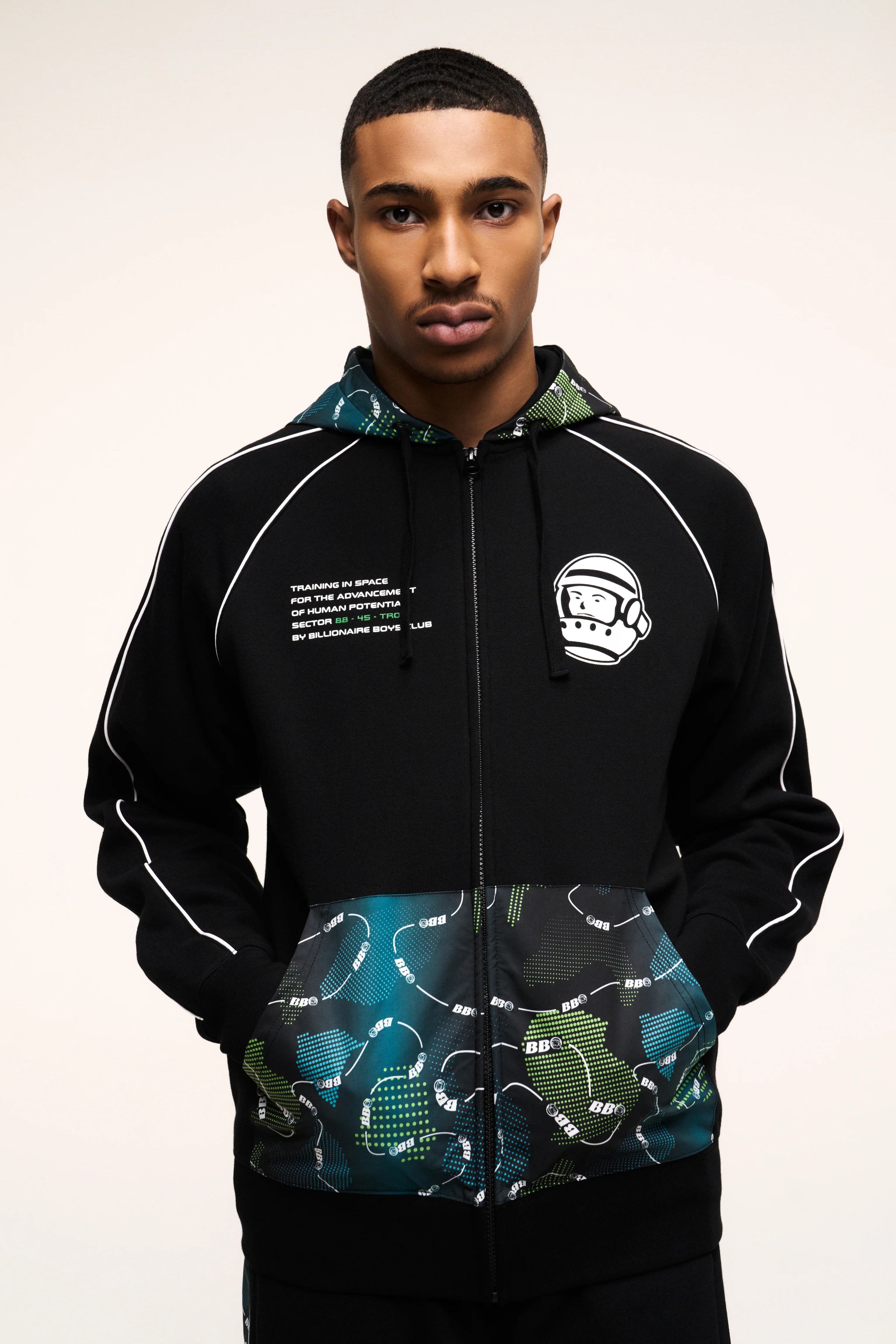 BB ASTRO SPACE TRAINING ZIP-THROUGH HOOD - BLACK - Image 3