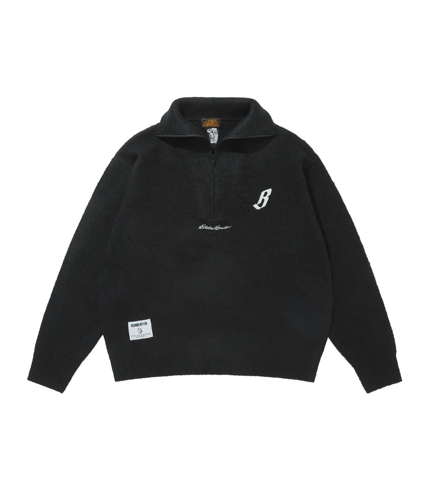 BILLIONAIRE BOYS CLUB X EDDIE BAUER HALF ZIP UP KNIT - BLACK - Image 4