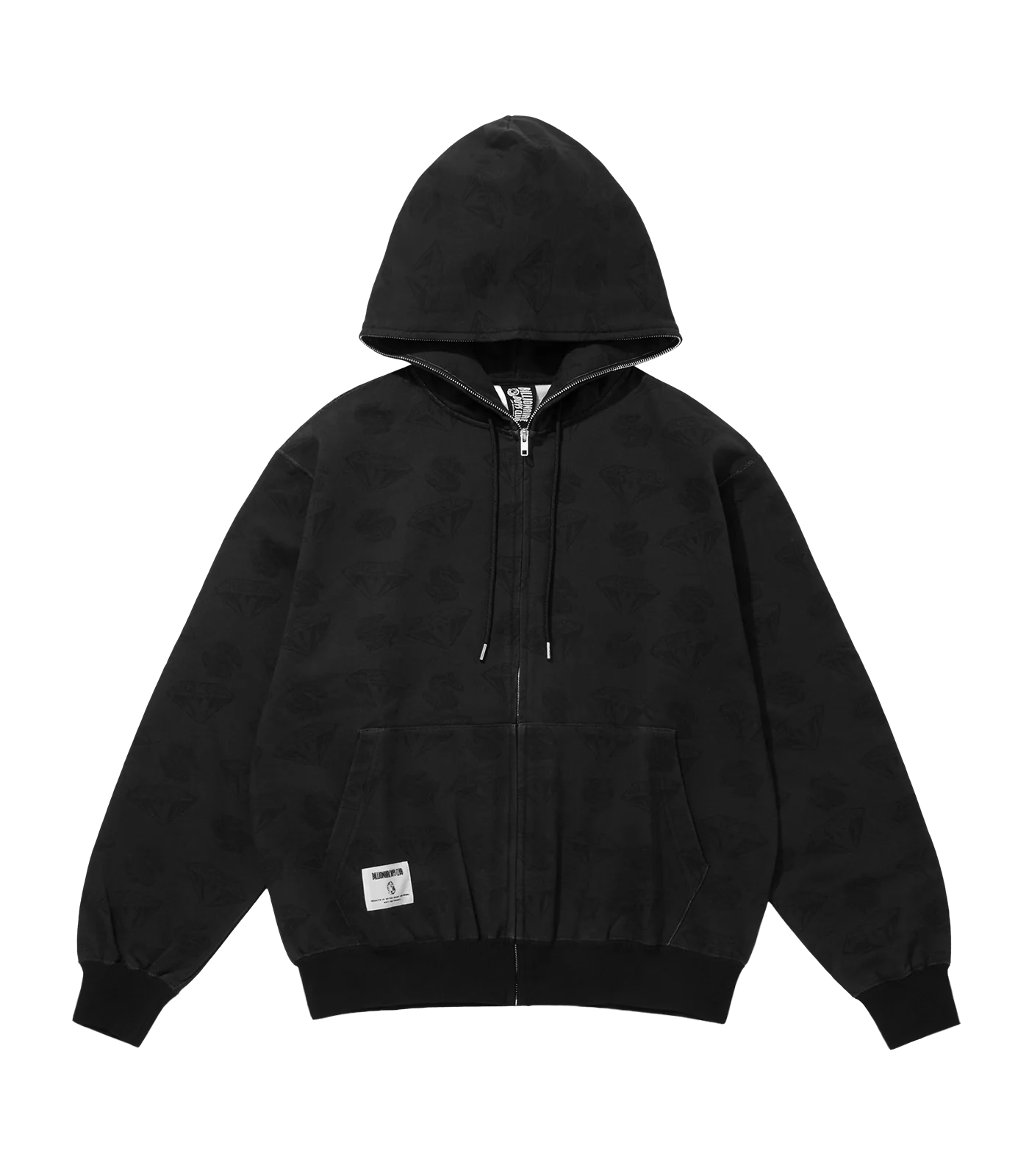 DIAMONDS & DOLLARS FULL ZIP HOOD - BLACK