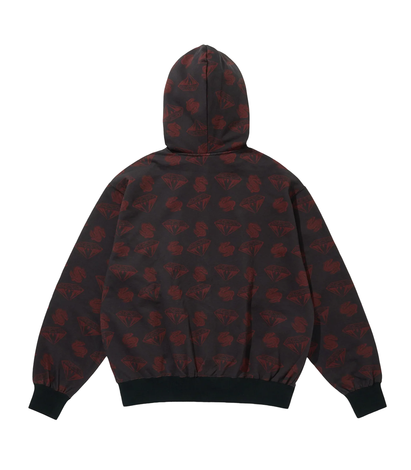 DIAMONDS & DOLLARS FULL ZIP HOOD - BROWN - Image 2
