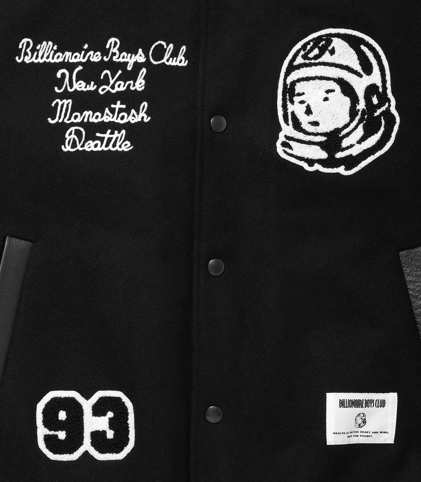 BILLIONAIRE BOYS CLUB X MANASTASH LEATHER SLEEVE JACKET - BLACK - Image 4