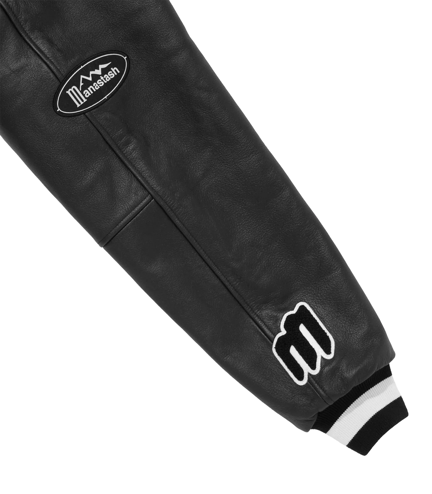 BILLIONAIRE BOYS CLUB X MANASTASH LEATHER SLEEVE JACKET - BLACK - Image 5