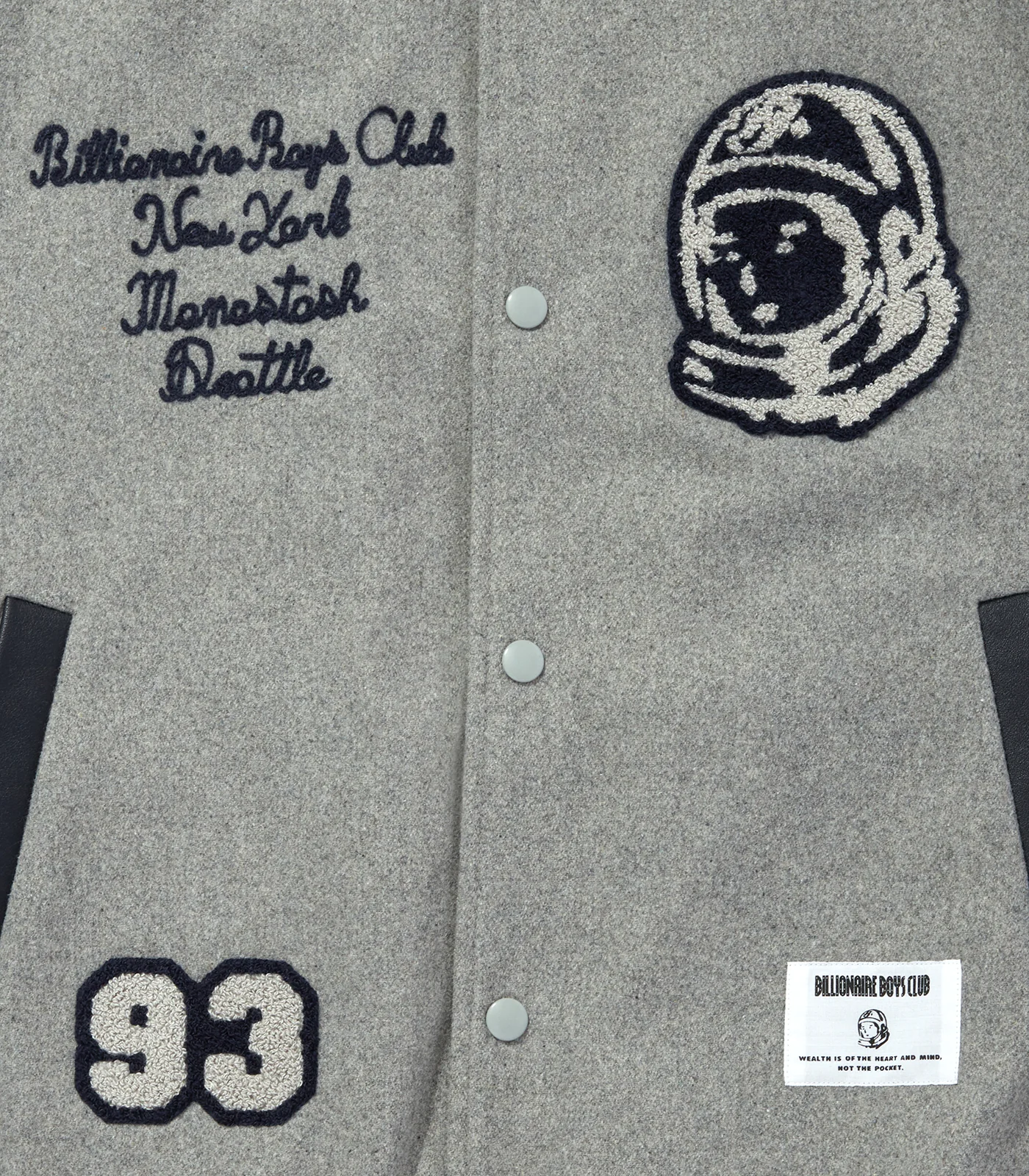 BILLIONAIRE BOYS CLUB X MANASTASH LEATHER SLEEVE JACKET - GREY - Image 4