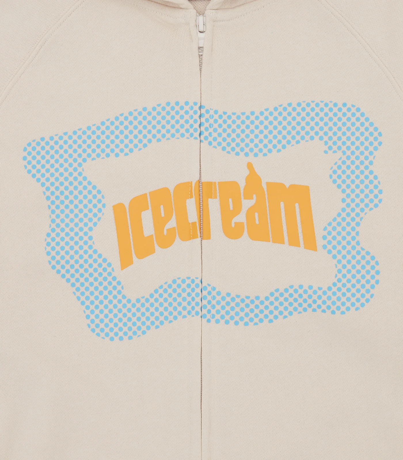 BLOCK LOGO ZIP THROUGH HOOD - STONE - Image 3