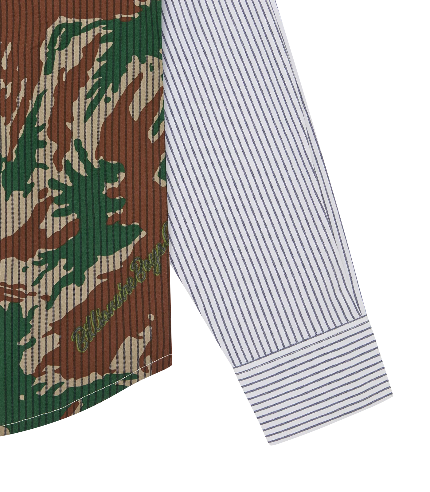 BURST CAMO HALF PRINT POPLIN STRIPE SHIRT - CAMO - Image 5