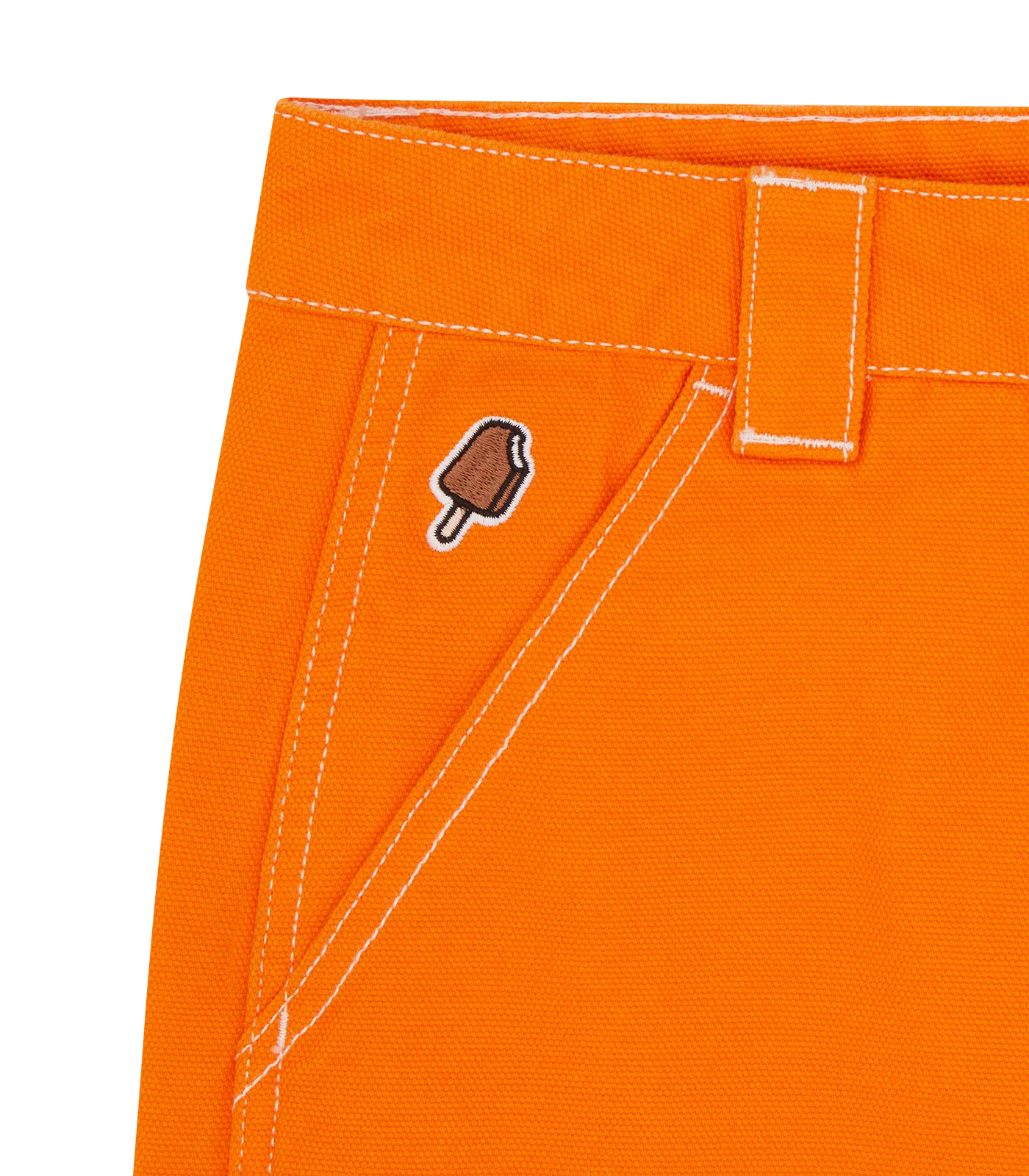 CANVAS CARPENTER PANTS - ORANGE - Image 3