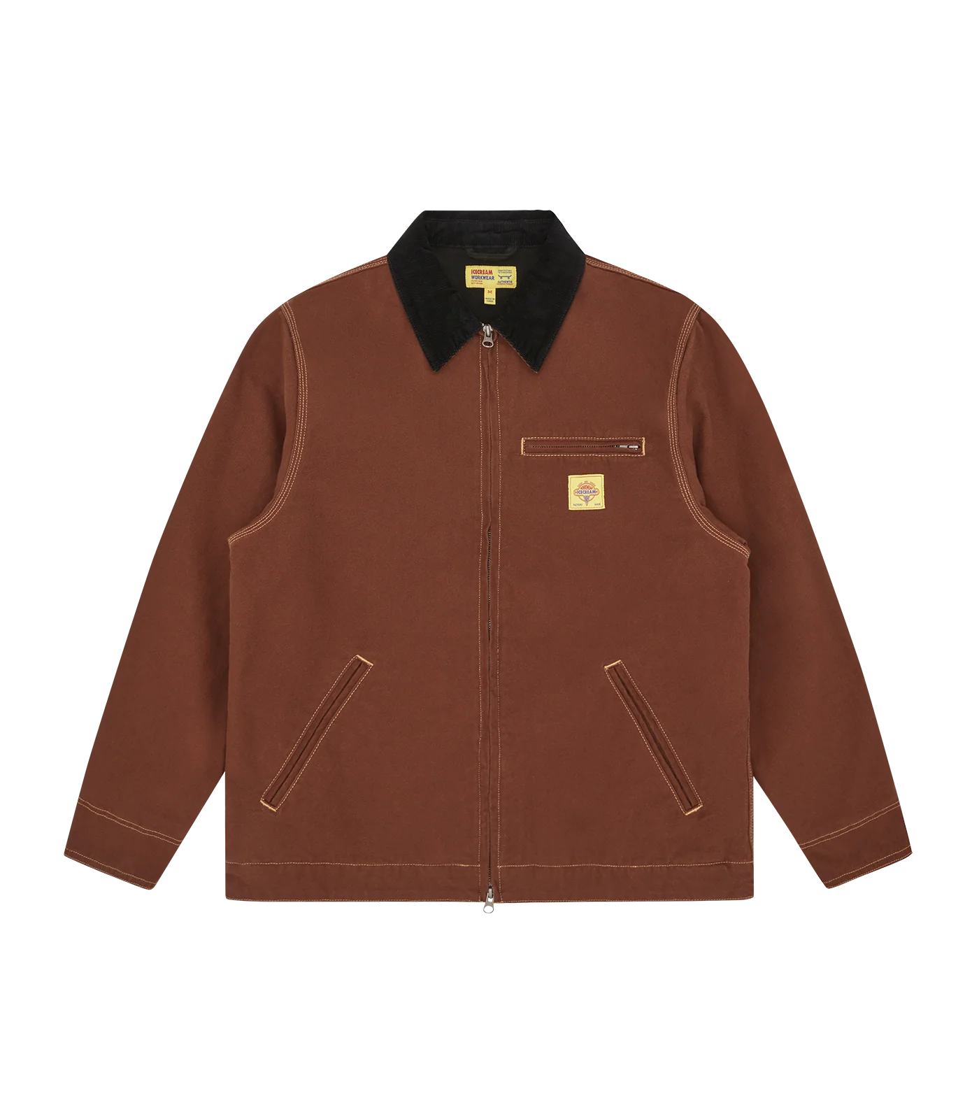 CANVAS LINED WORK JACKET - BROWN
