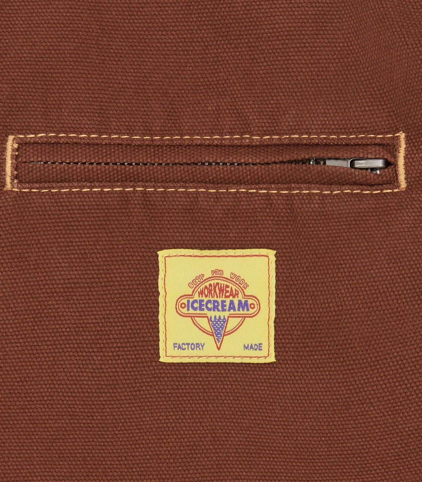 CANVAS LINED WORK JACKET - BROWN - Image 3
