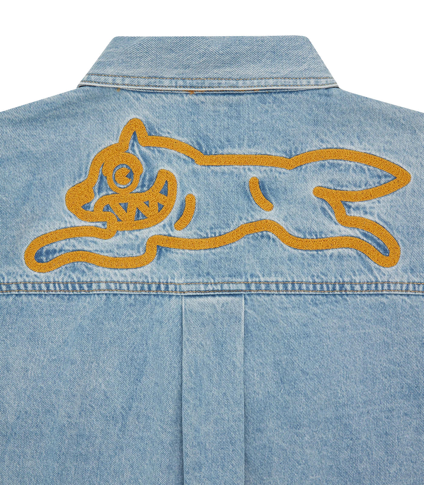 CHAINSTITCH LIGHT WASH DENIM SHIRT - LIGHT WASH BLUE - Image 5
