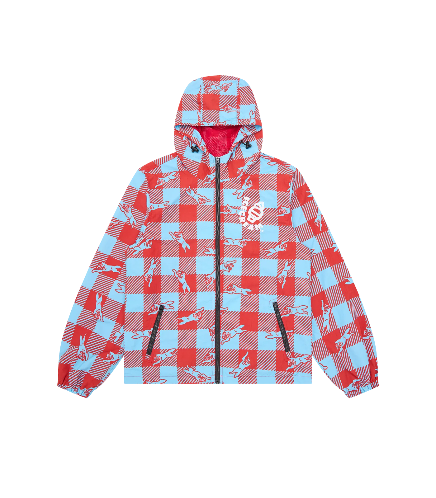 CHECKER RUNNING DOG HOODED WINDBREAKER - MULTI