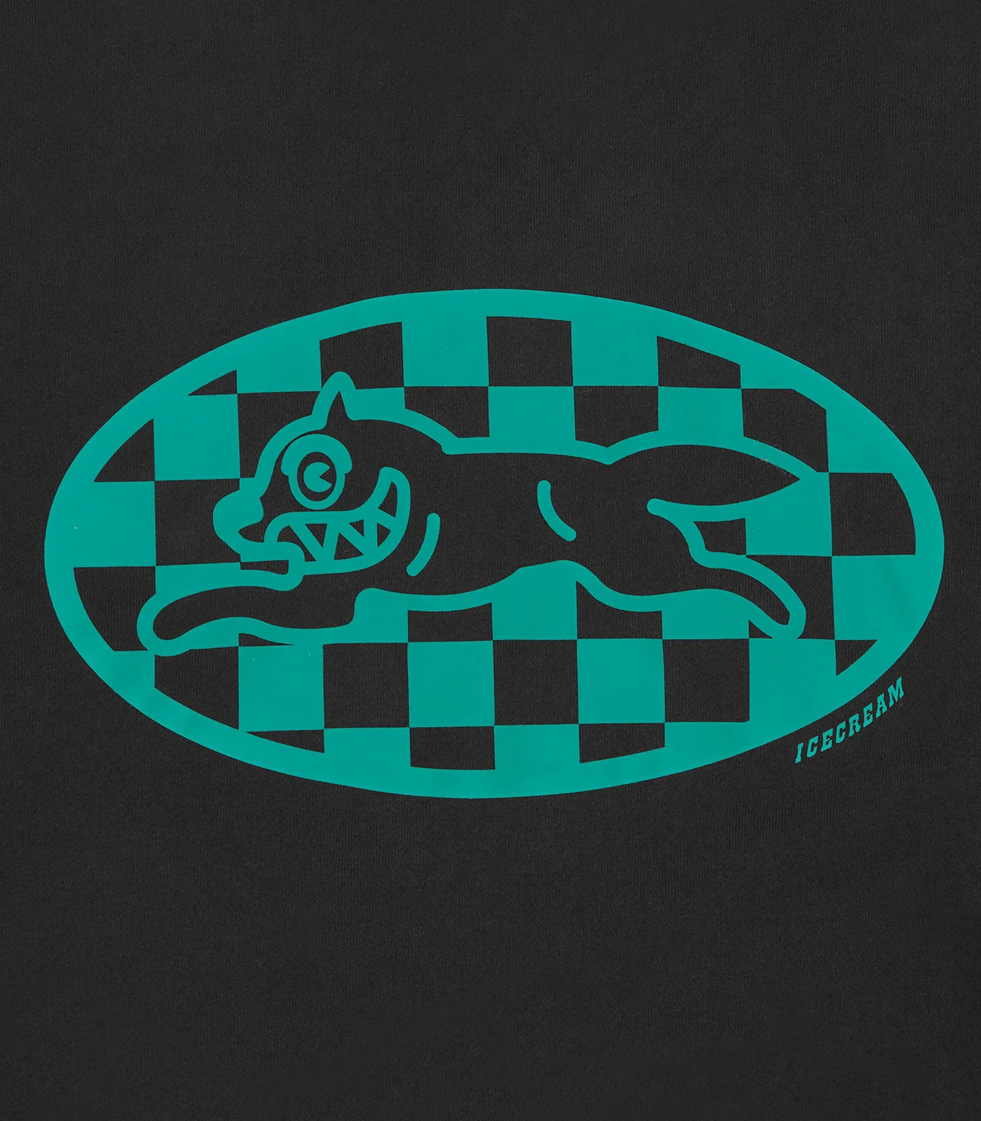 CHECKER RUNNING DOG POPOVER HOOD - BLACK - Image 3