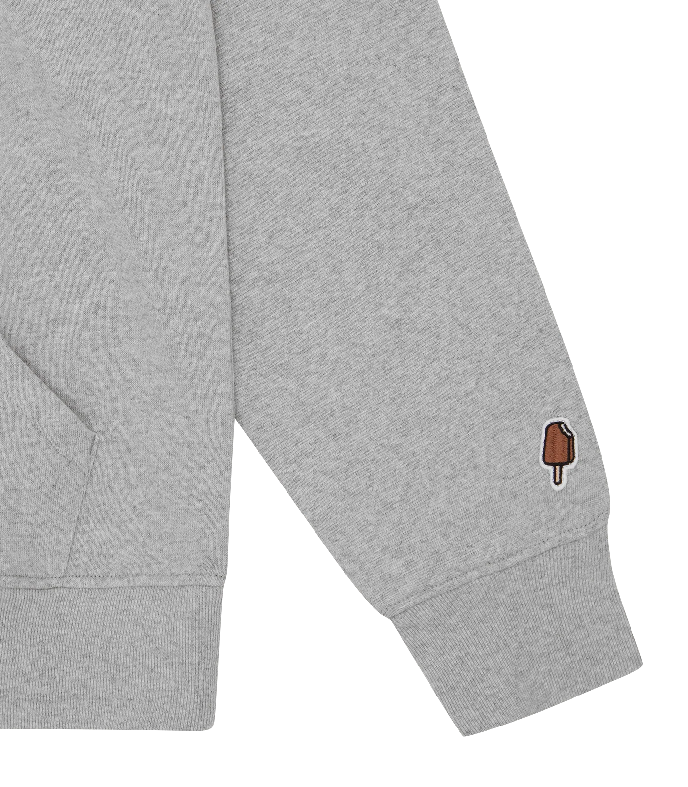 CHECKER RUNNING DOG POPOVER HOOD - HEATHER GREY - Image 4