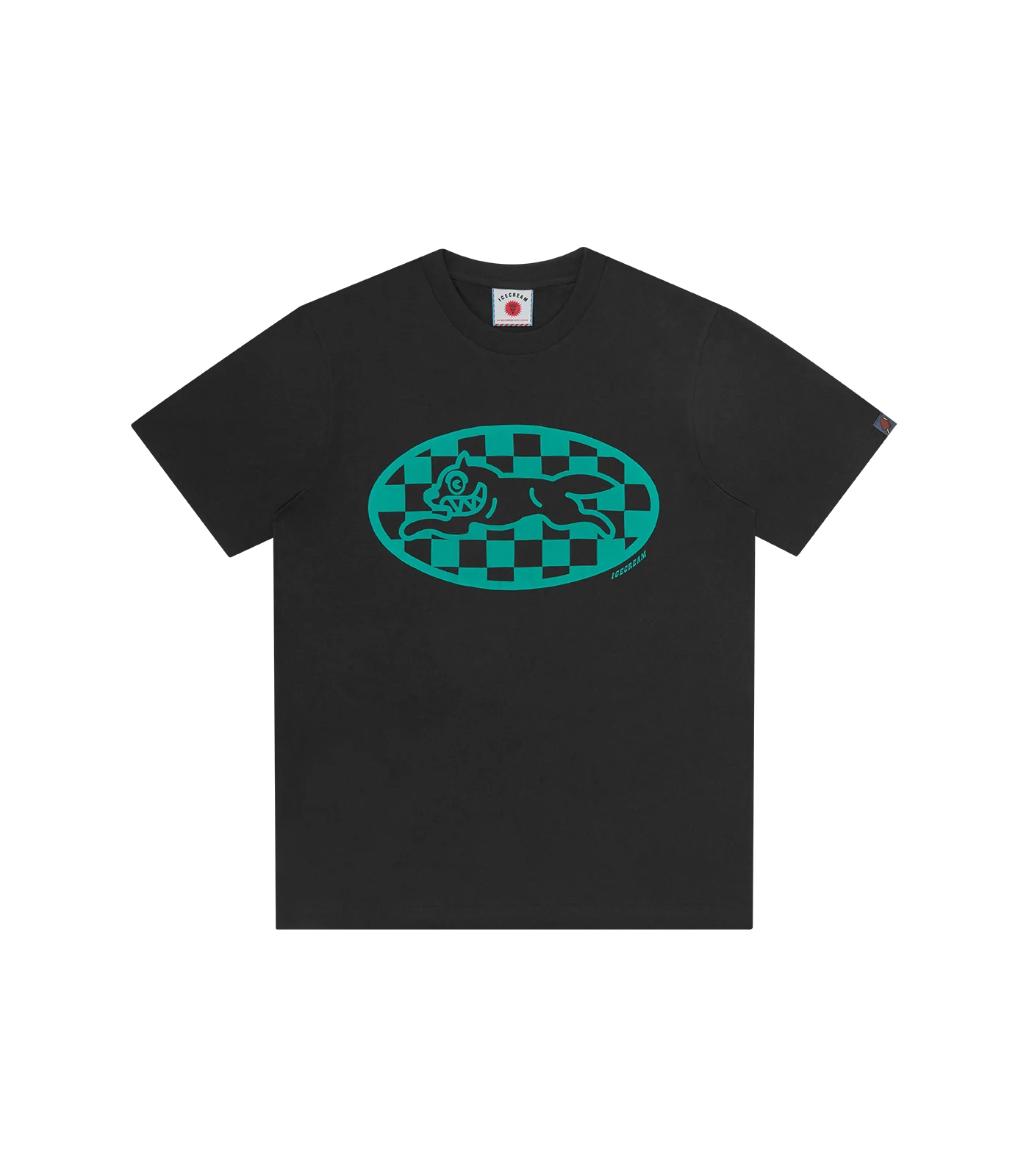CHECKER RUNNING DOG T-SHIRT - BLACK