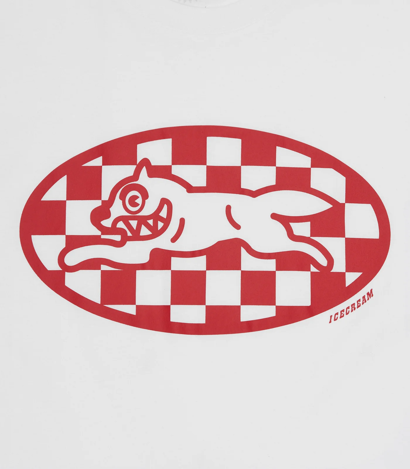 CHECKER RUNNING DOG T-SHIRT - WHITE - Image 3