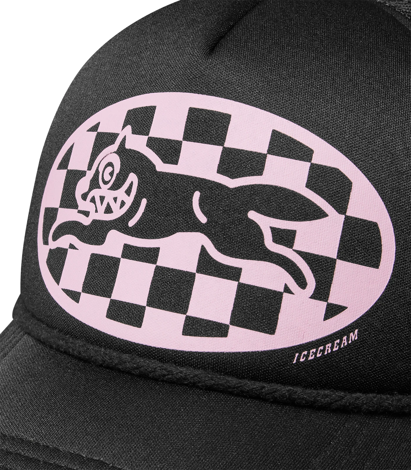 CHECKER RUNNING DOG TRUCKER CAP - BLACK - Image 3