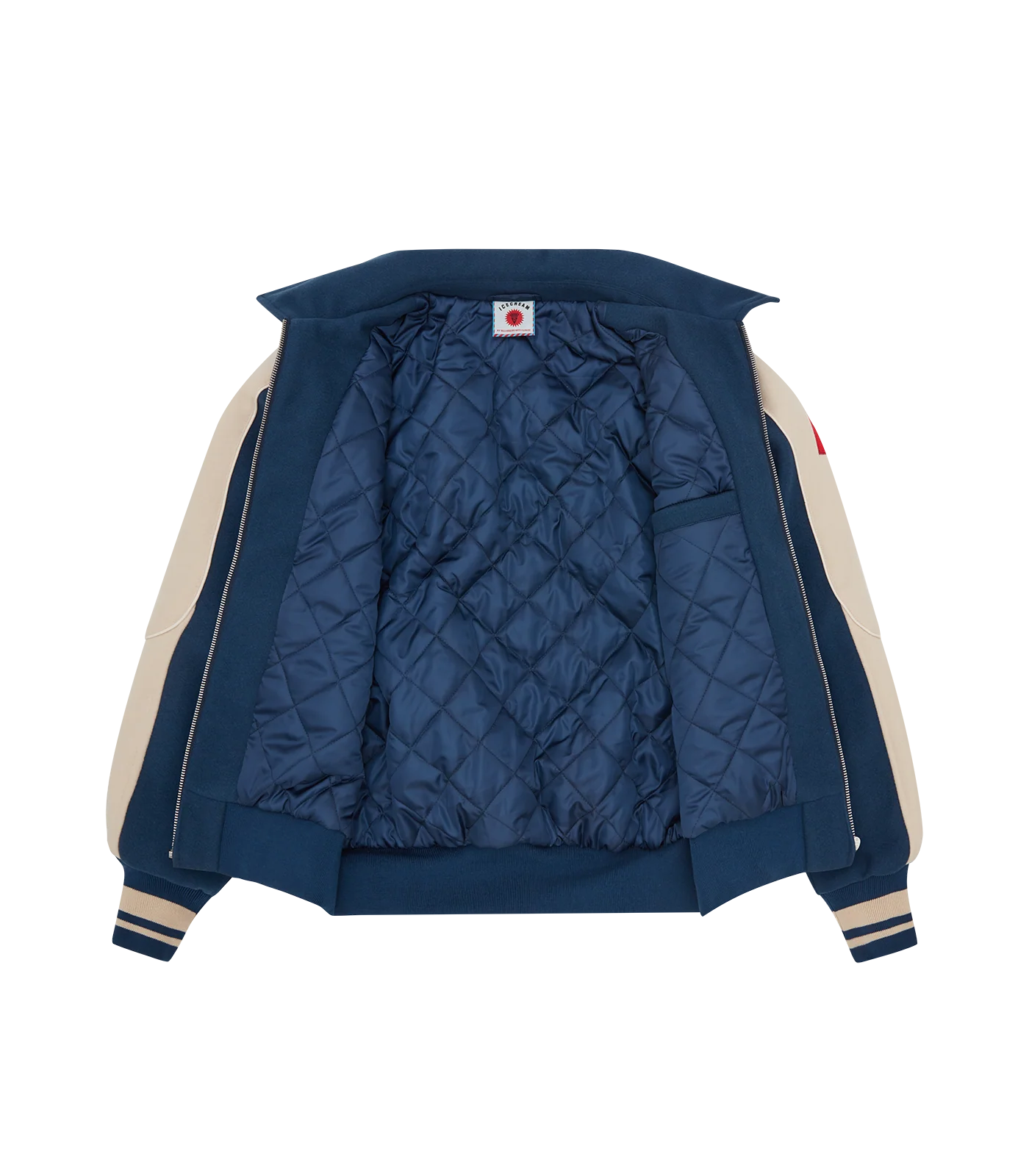 CHECKOUT VARSITY JACKET - ECRU/BLUE - Image 5