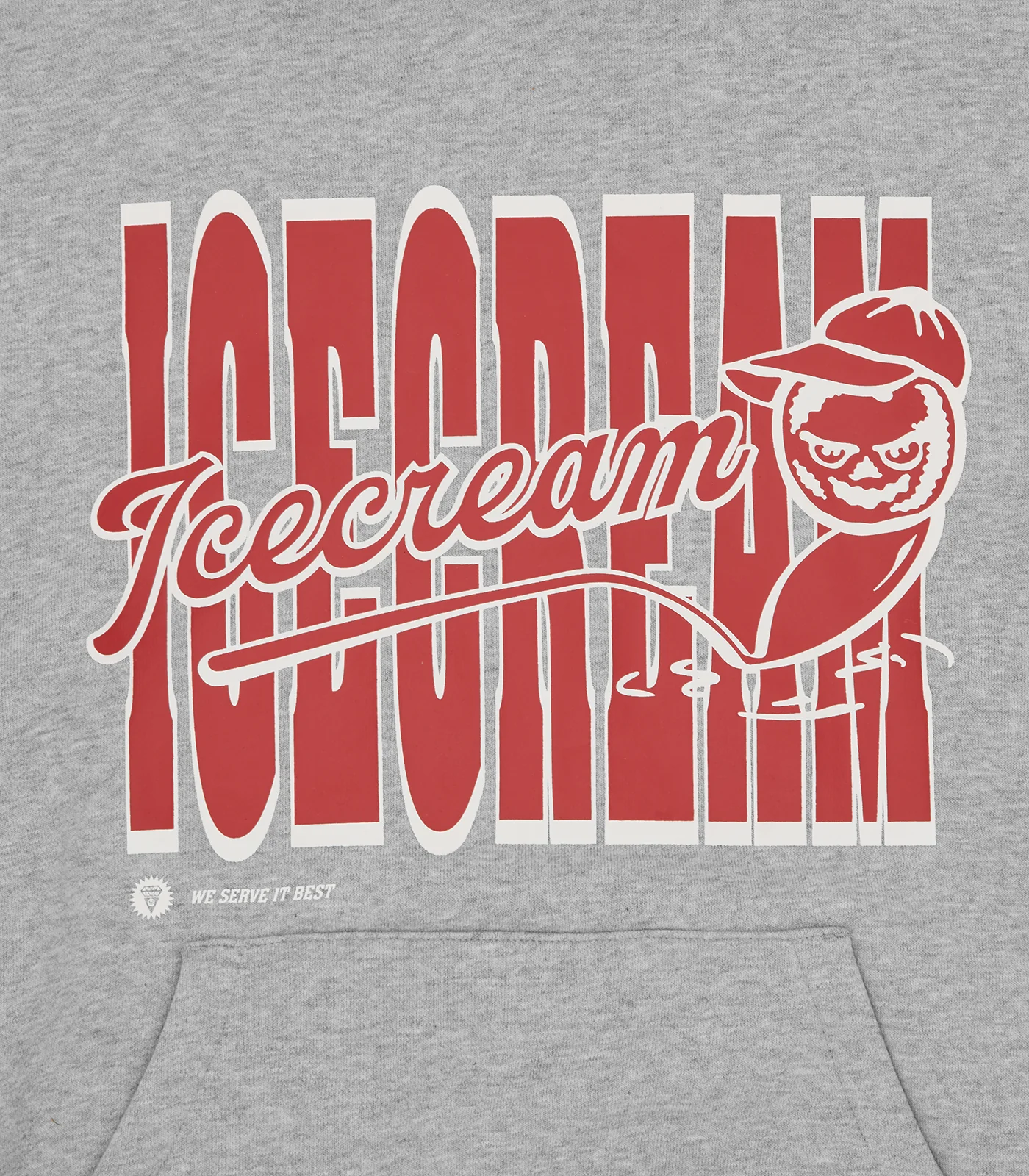 CHERRY OVERSIZED POPOVER HOOD - HEATHER GREY - Image 3