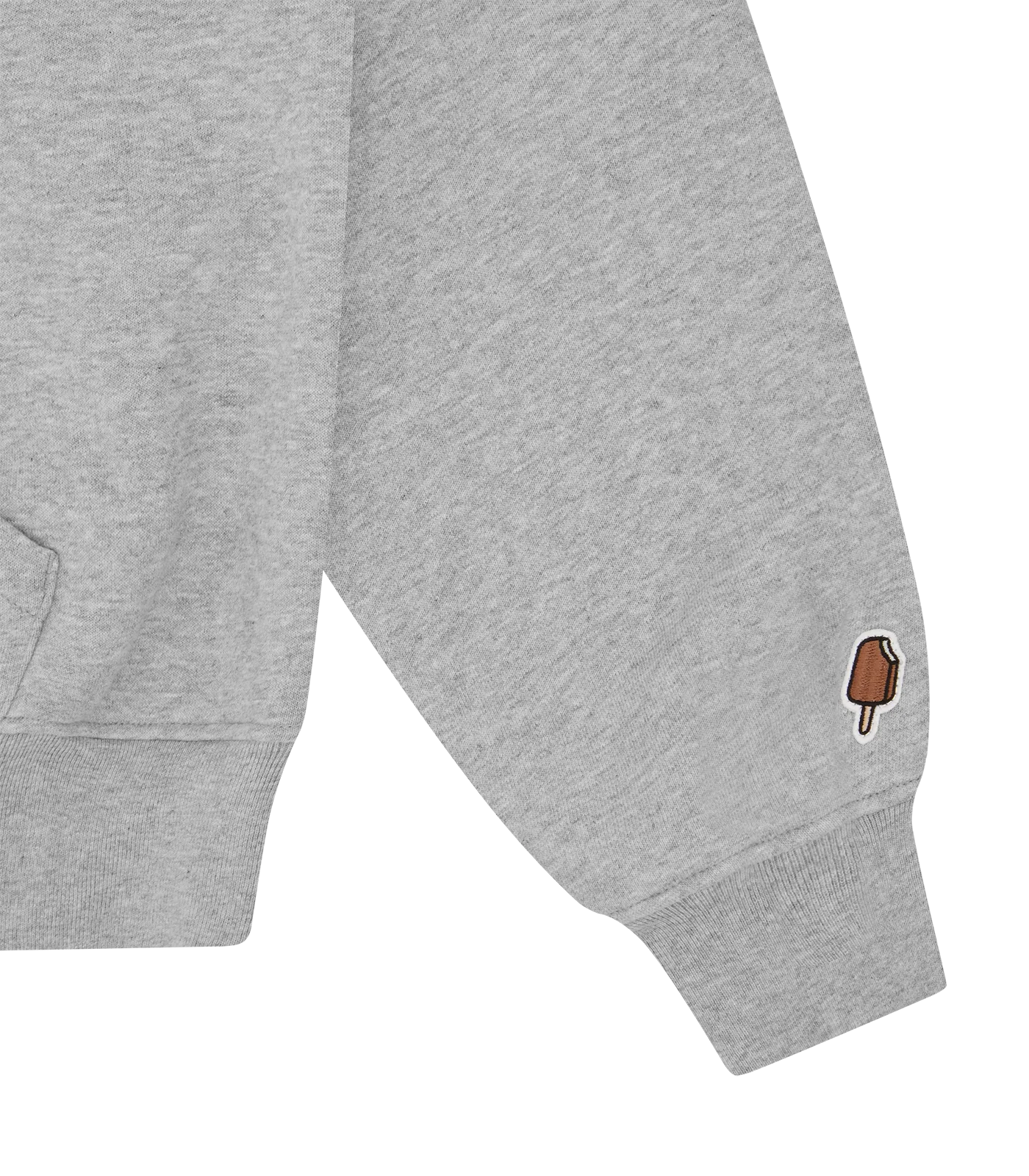 CHERRY OVERSIZED POPOVER HOOD - HEATHER GREY - Image 4