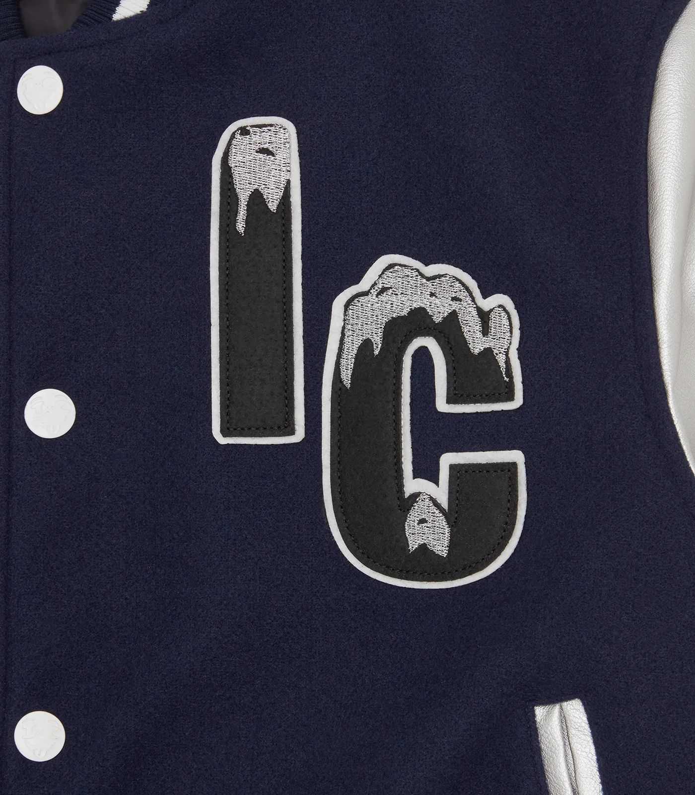 CHERRY VARSITY JACKET - NAVY/SILVER - Image 6