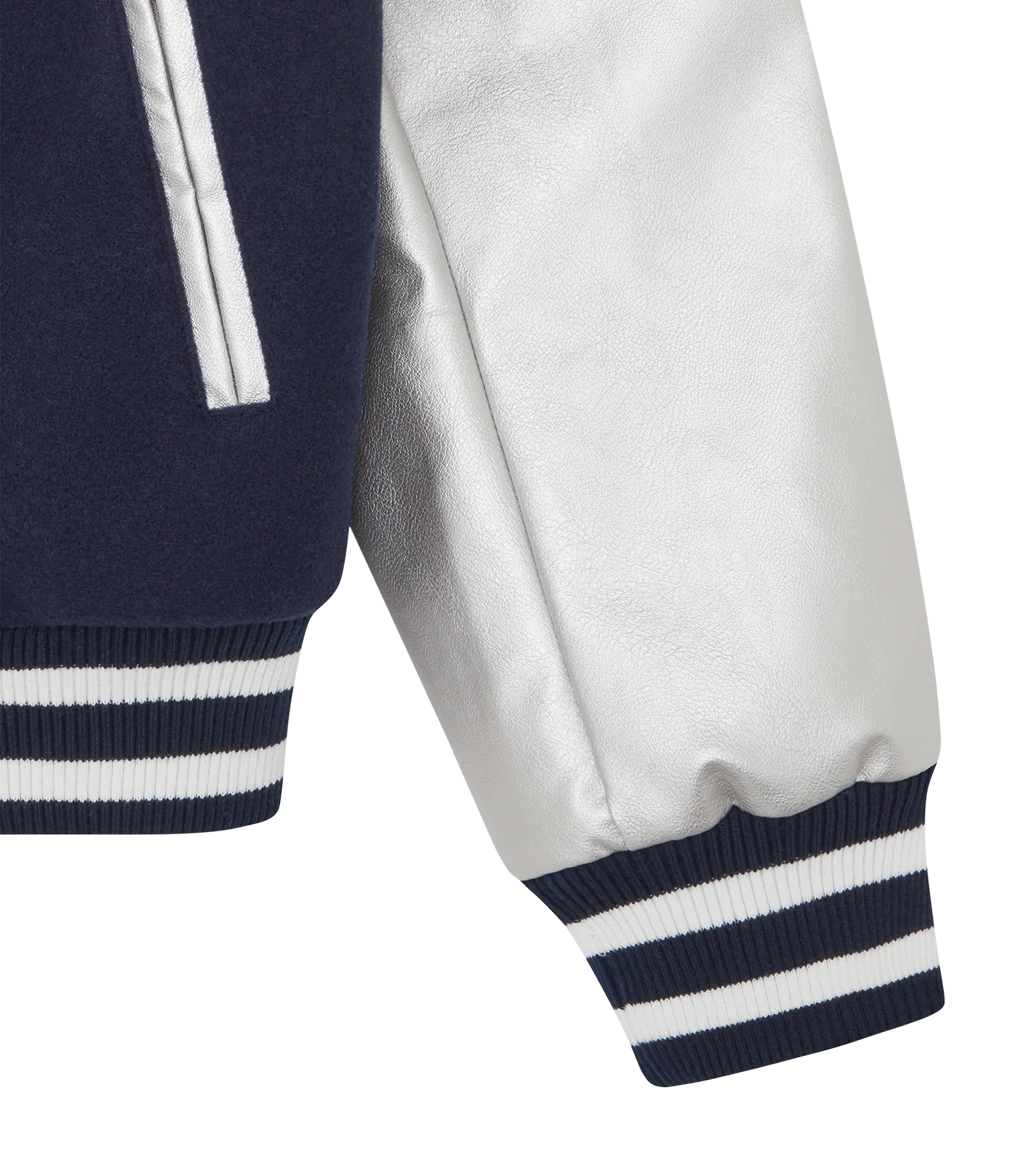 CHERRY VARSITY JACKET - NAVY/SILVER - Image 7