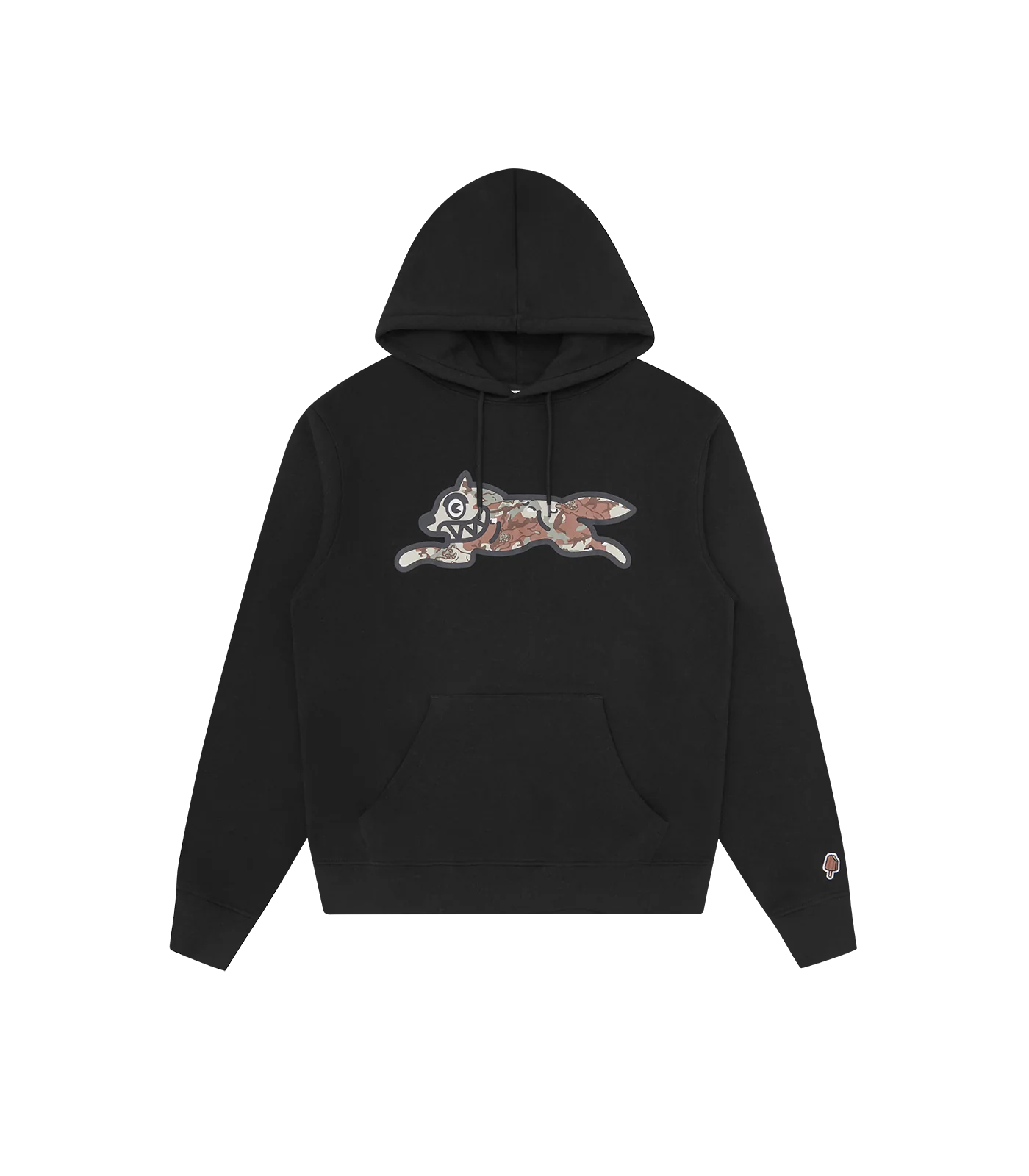 CHOC CHIP CAMO RUNNING DOG POPOVER HOOD - BLACK