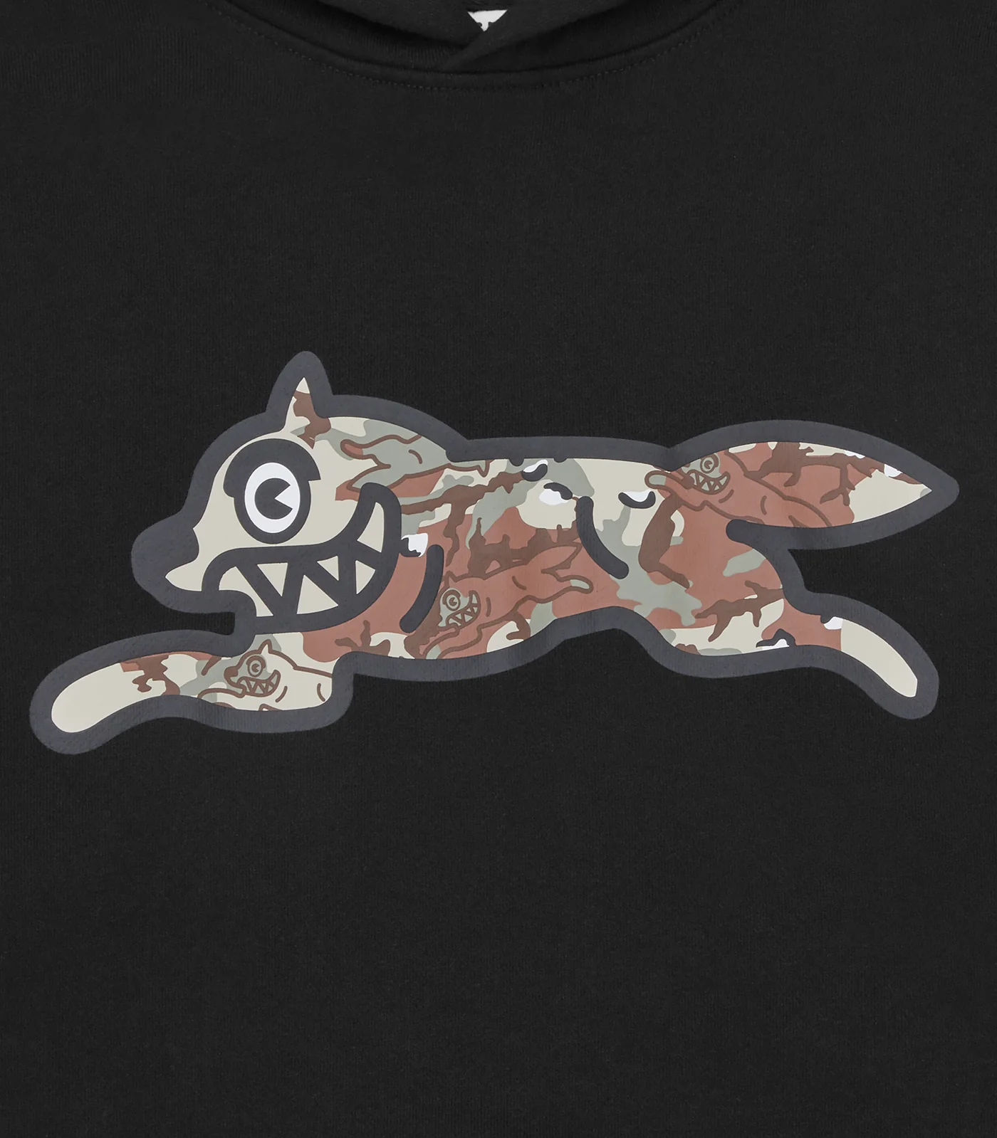 CHOC CHIP CAMO RUNNING DOG POPOVER HOOD - BLACK - Image 3