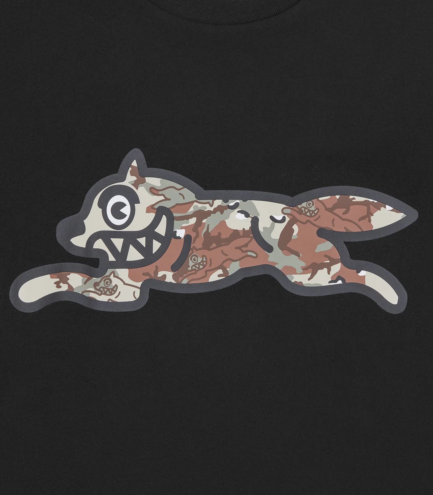 CHOC CHIP CAMO RUNNING DOG T-SHIRT - BLACK - Image 3