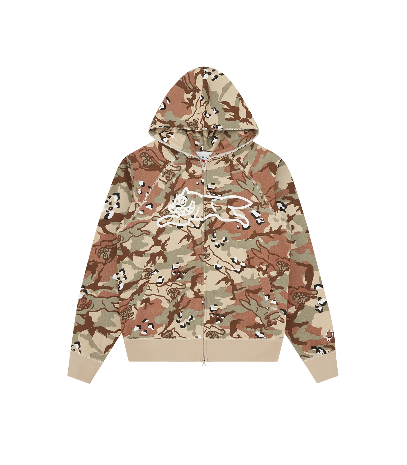 CHOC CHIP RUNNING DOG ZIP THROUGH HOOD - CAMO