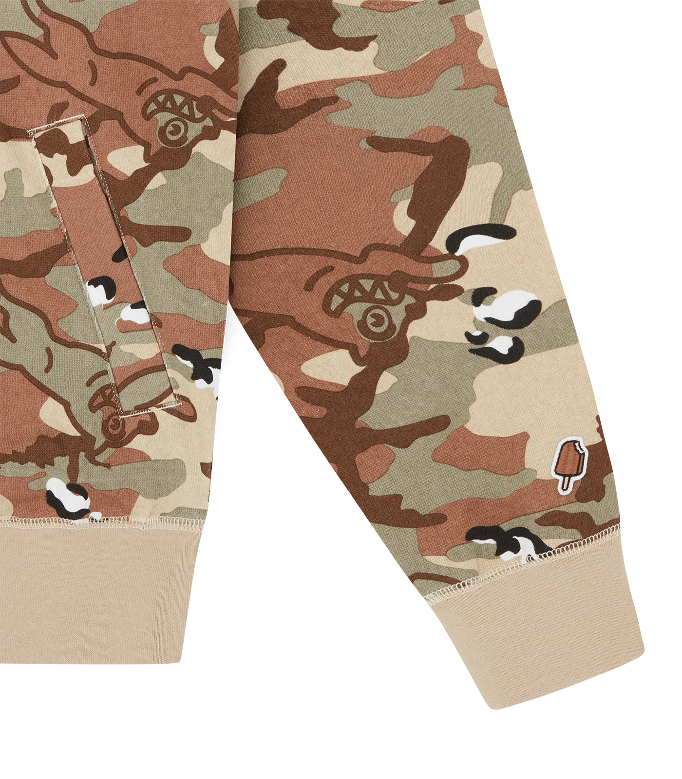 CHOC CHIP RUNNING DOG ZIP THROUGH HOOD - CAMO - Image 5